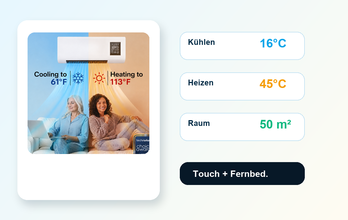 Coolizi Coolzy Produktvisual mit Kühl- und Heizmerkmalen